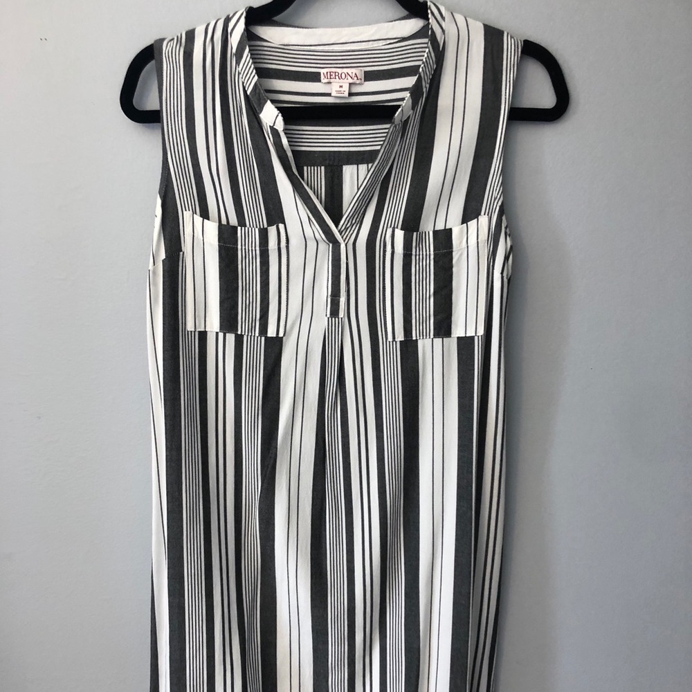 Stripe v neck dress
